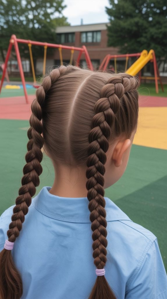 Dutch Braid Pigtails