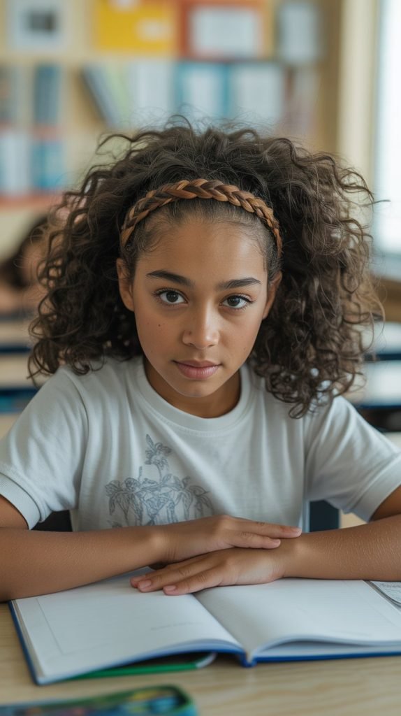 Braided Headband with Curls