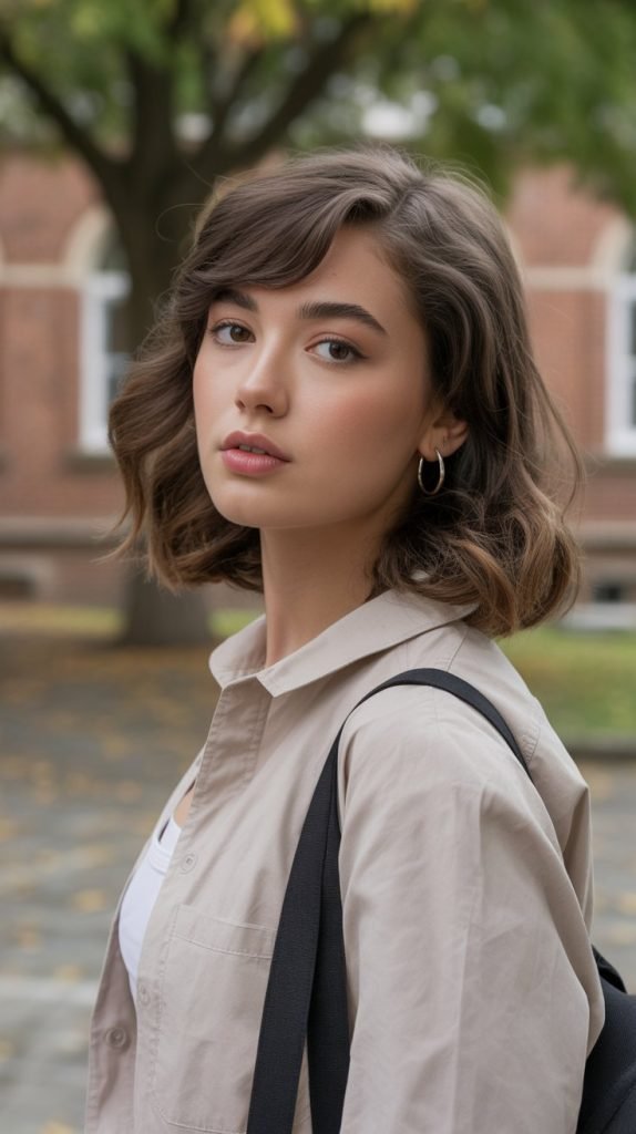 Side-Swept Bangs with Loose Waves