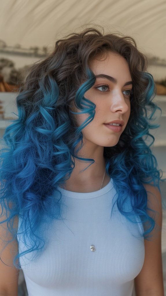 Classic Ocean Wave Blue Balayage