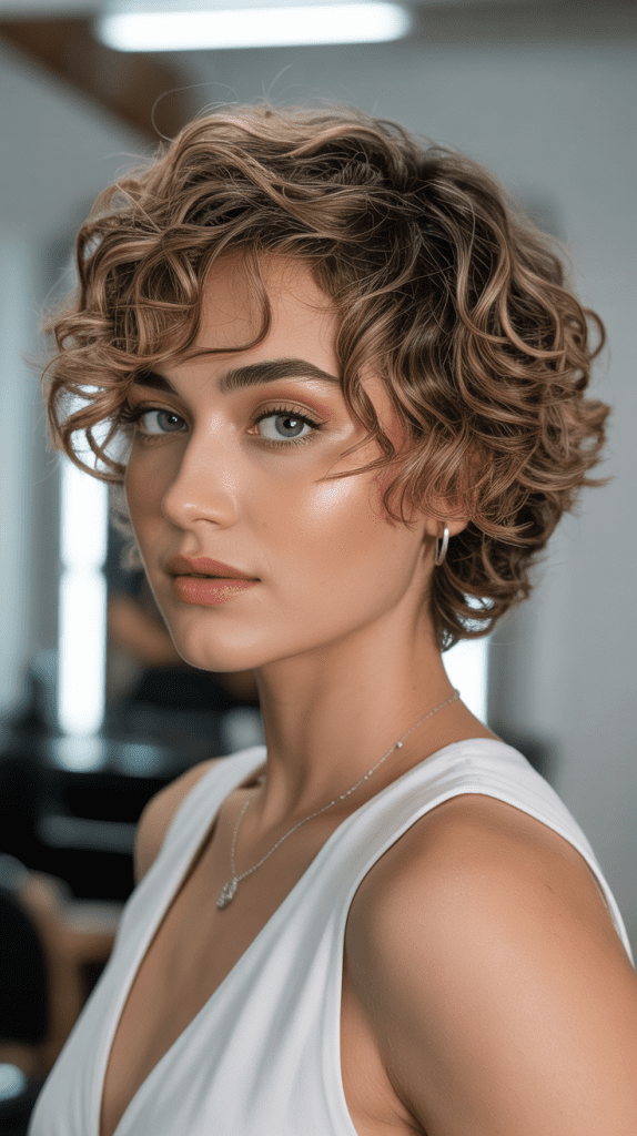  Curly Pixie with Metallic Color Accents