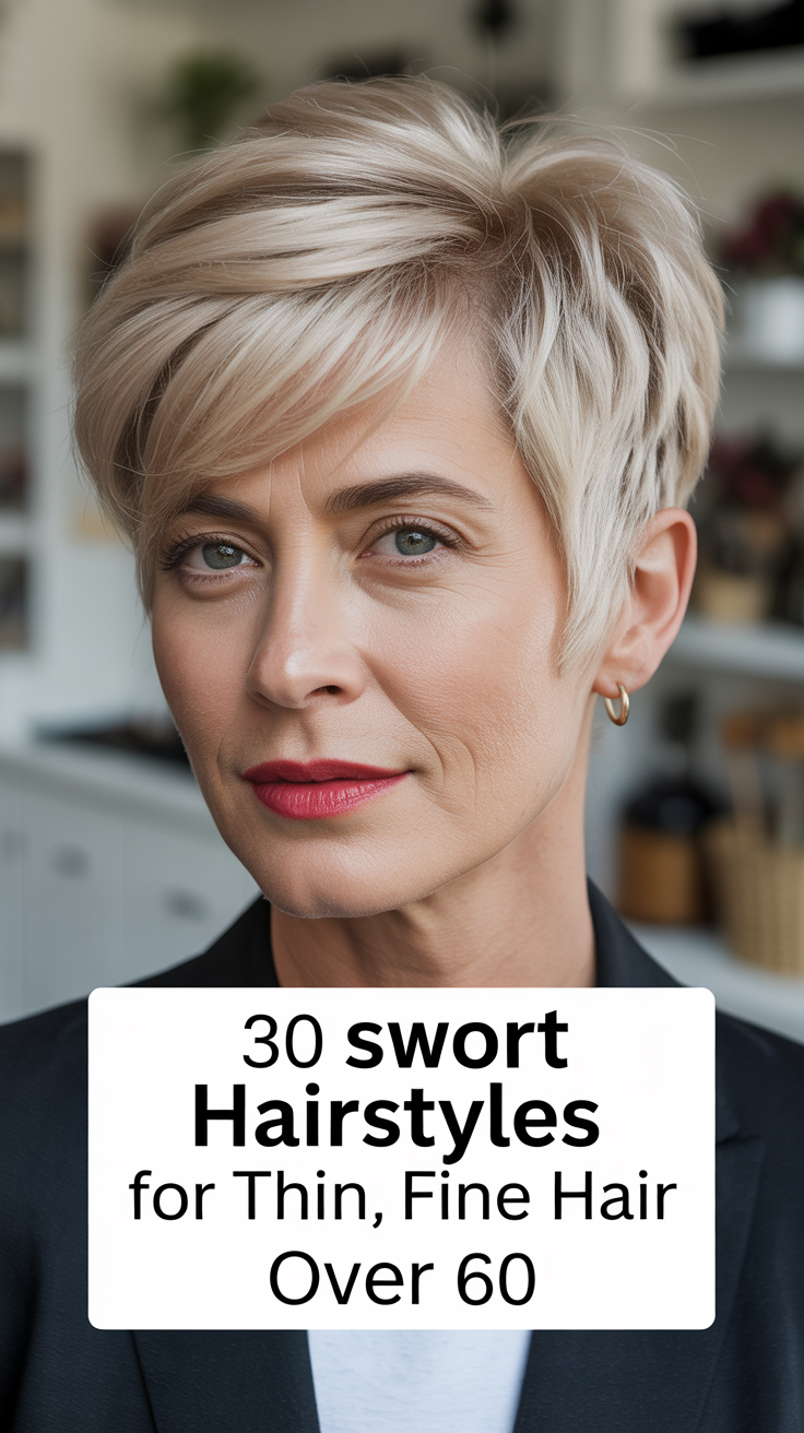 30 Short Hairstyles for Thin Fine Hair Over 60