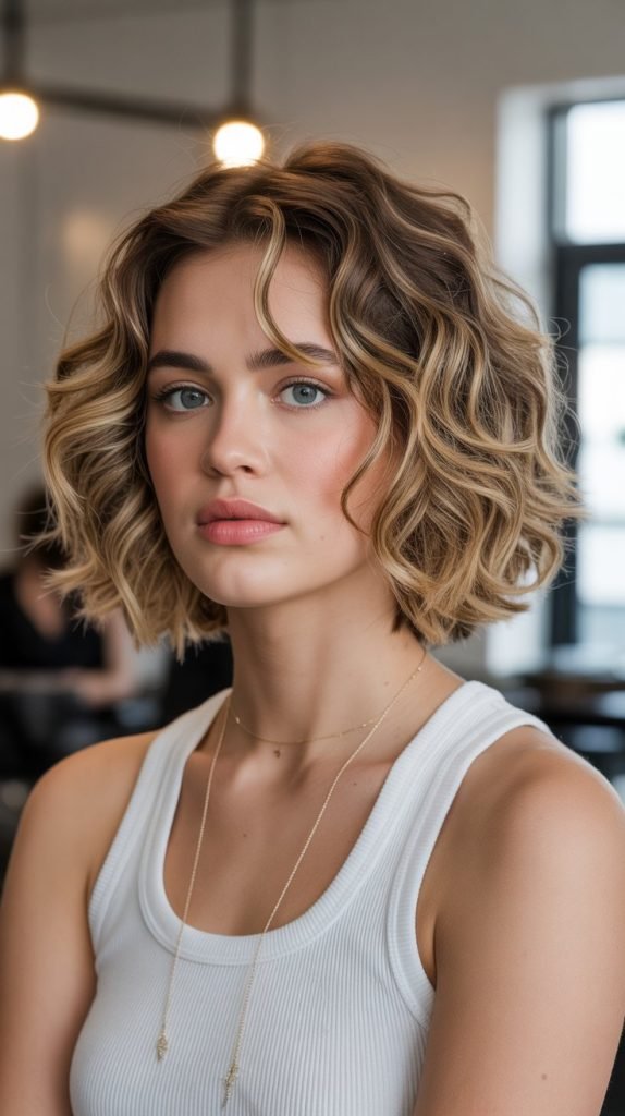 Wavy Bob with Crown Layers