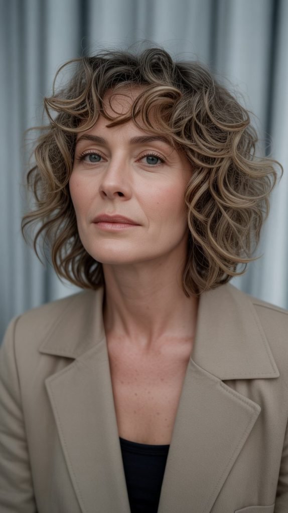  Curly Bangs with Texture