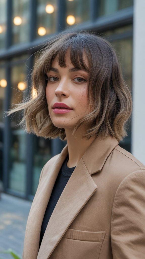 Choppy Bangs with Textured Lob