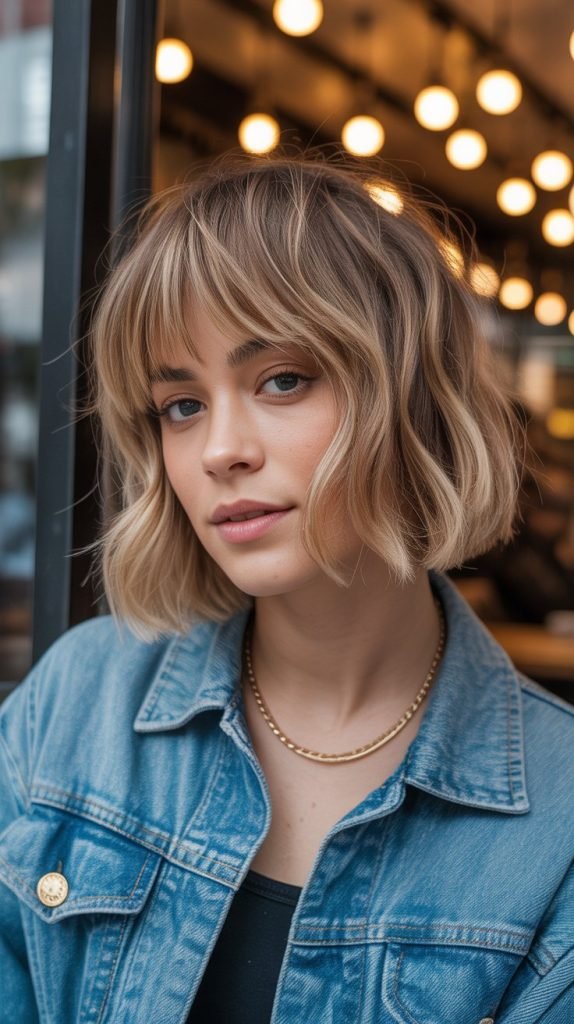  Shaggy Bob with Curtain Bangs