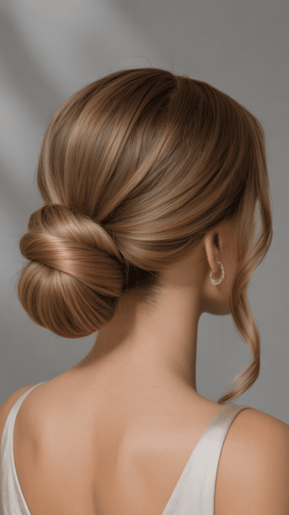 Twisted Low Bun with Volume