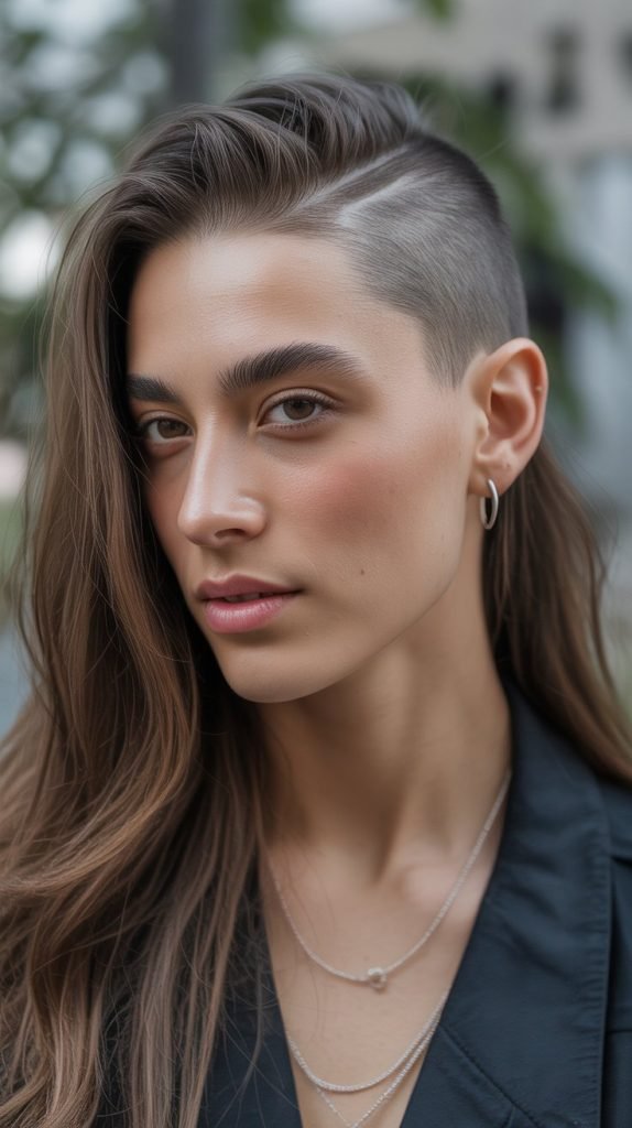 . Long Hair Subtle Undercut