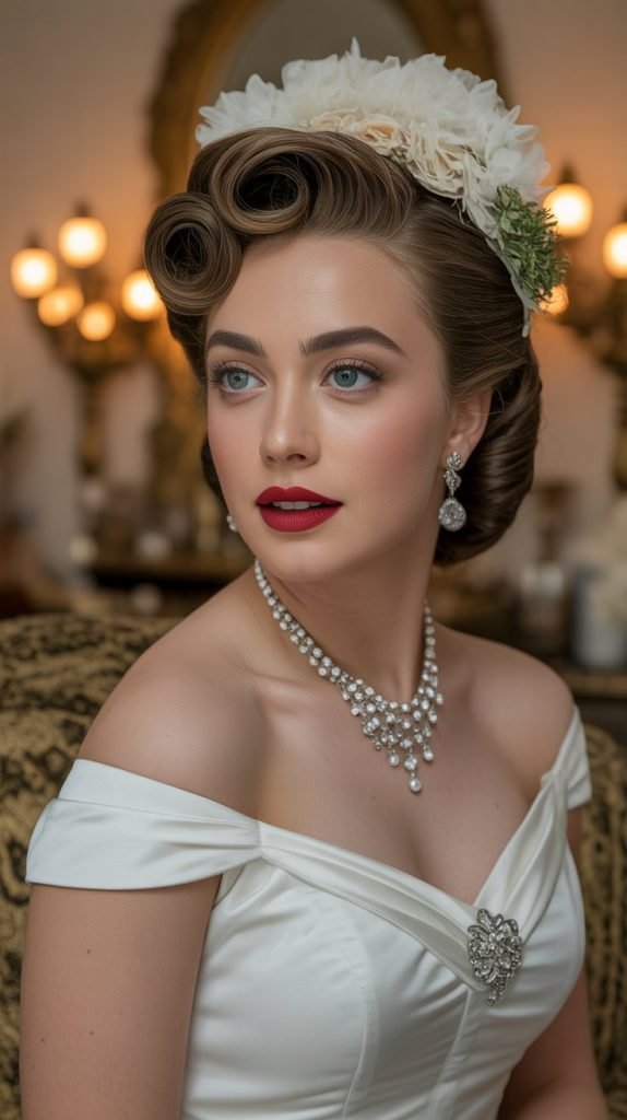Vintage-Inspired Rolled Updo