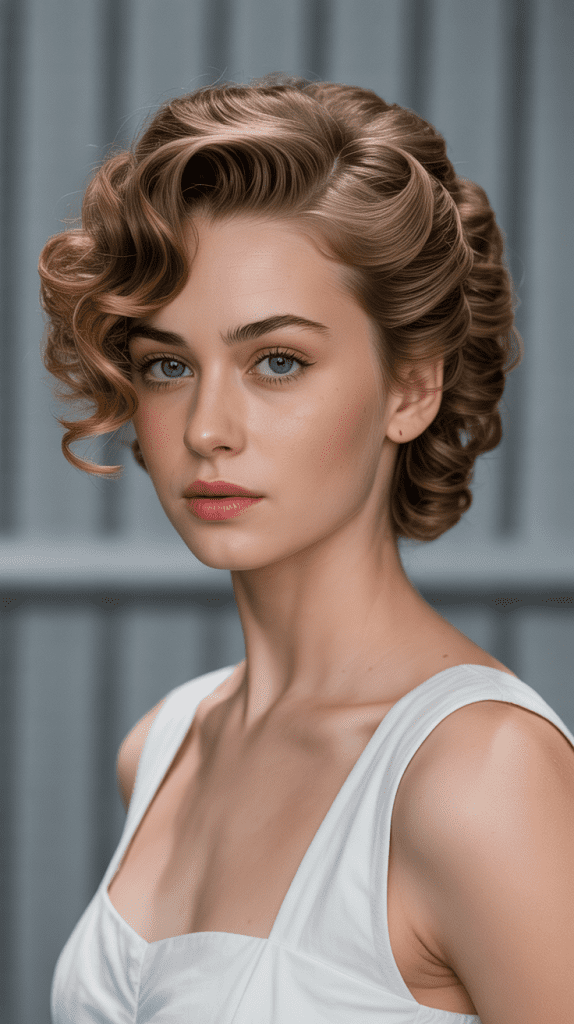 Curly Pompadour Style