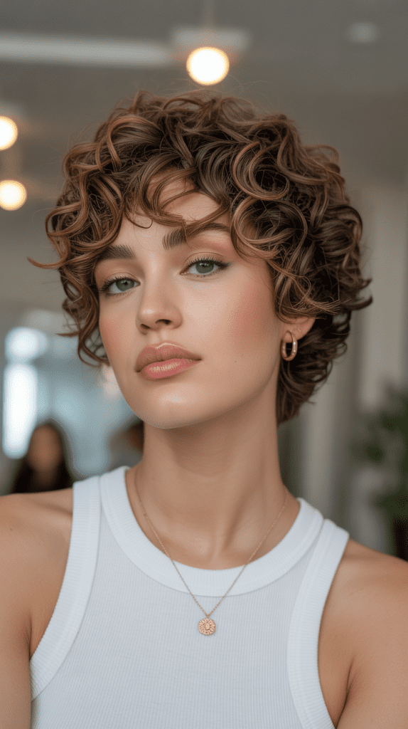 Curly Pixie with Scrunched Volume