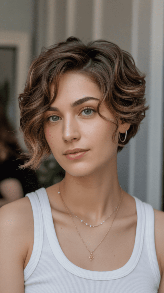 Wavy Pixie with Crown Thinning