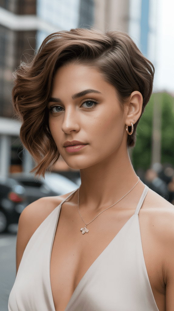 Wavy Pixie with Deep Side Part
