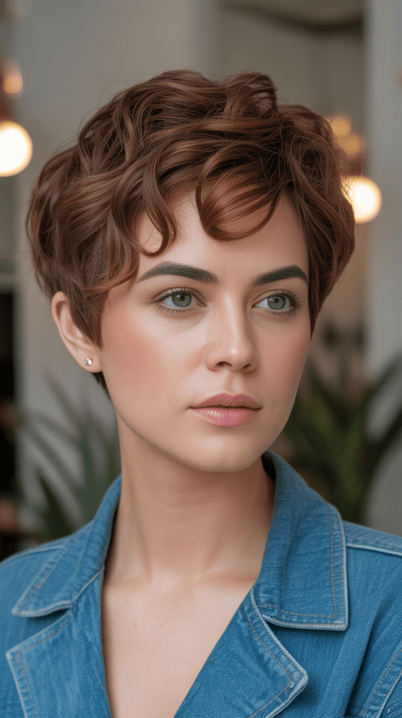 Wavy Pixie with Strategic Thinning