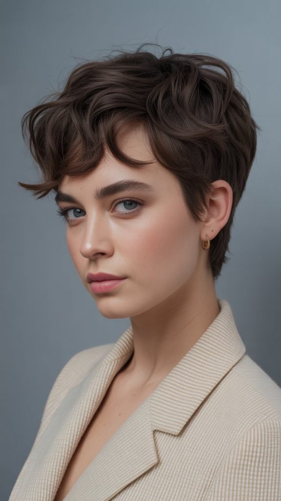  Wavy Pixie with Structured Shape