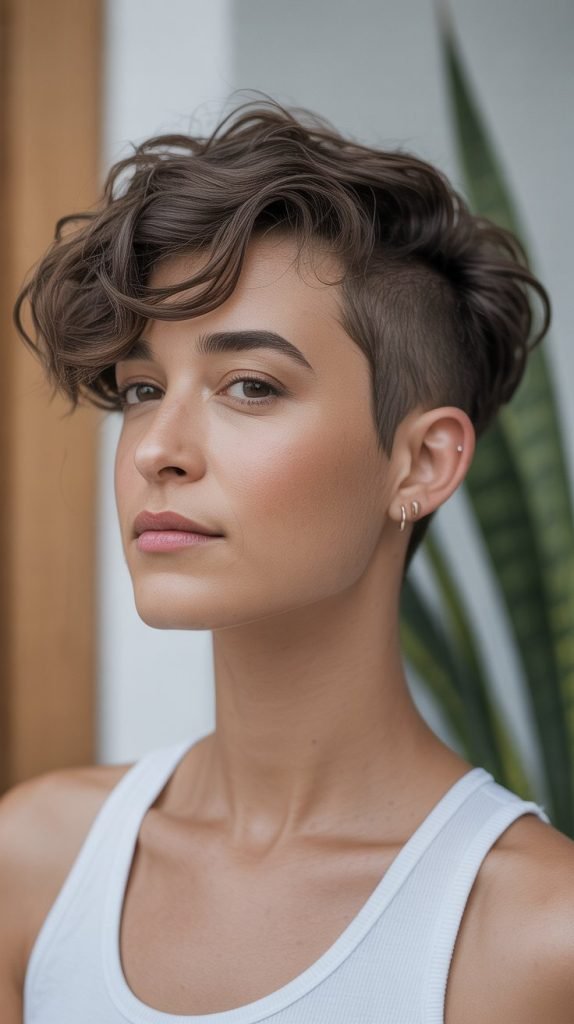 Wavy Pixie with Subtle Side Undercut