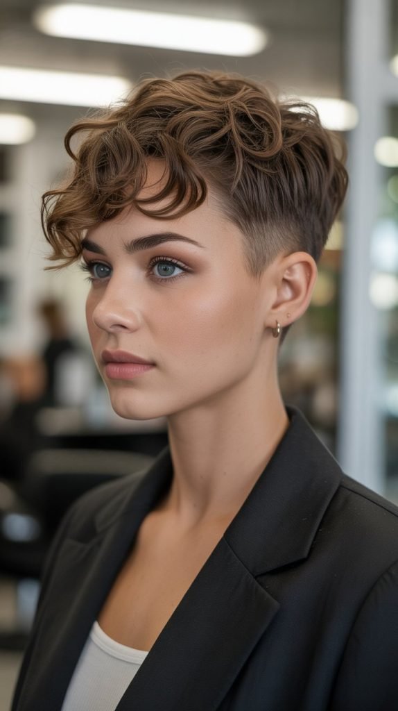 Wavy Pixie with Tapered Neckline