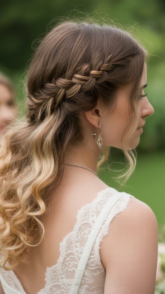 Half-Up Waterfall Braid