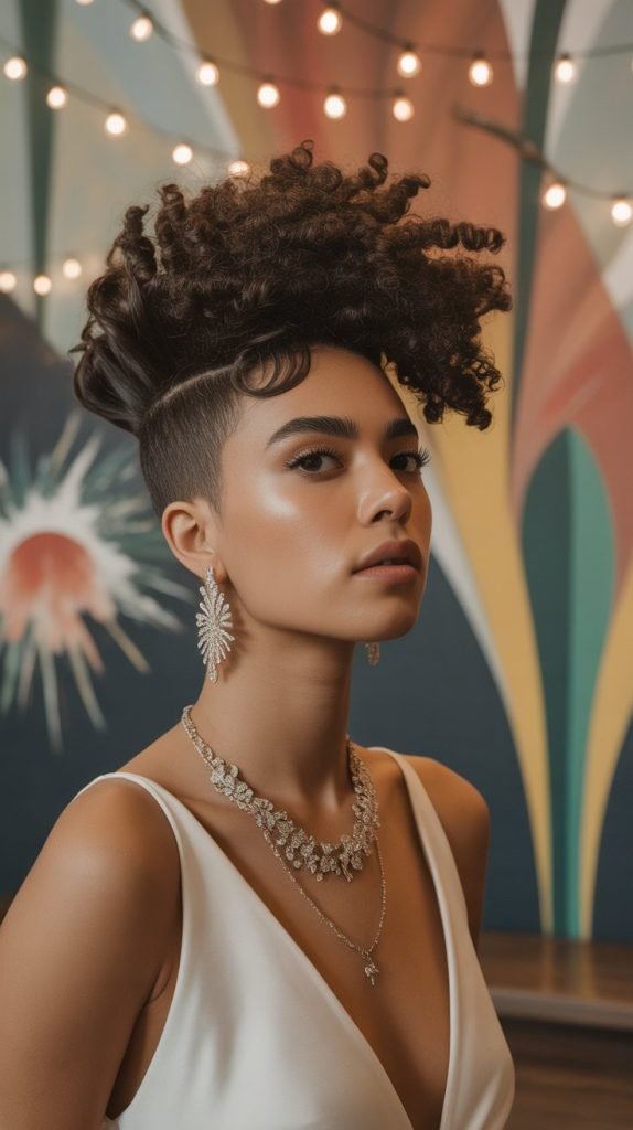 Curly Mohawk Guest Style