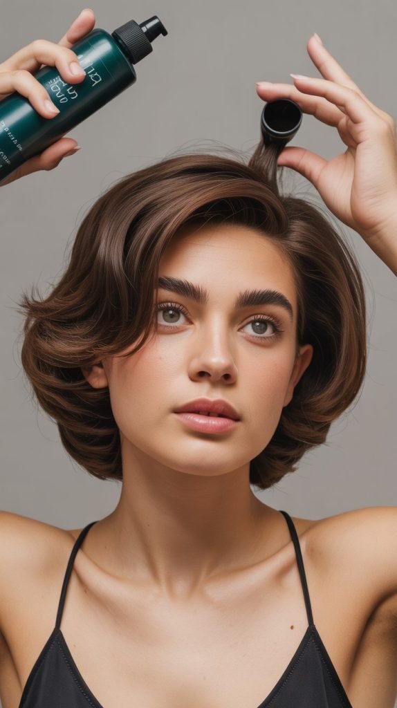 Short Hair with Volume-Boosting Products