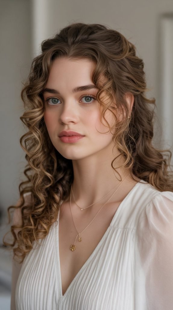 Half-Up Crown Twist with Natural Volume