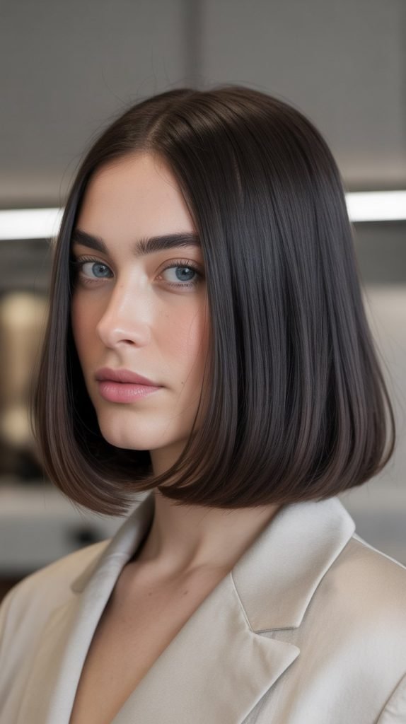 Mid-Length Blunt Cut with Texture