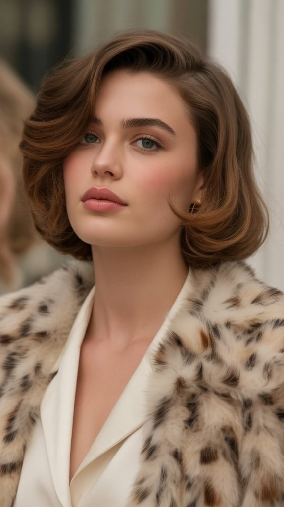 Feathered Bob with Volume at Crown