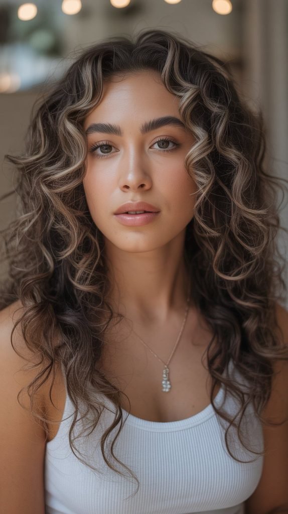 Mocha Swirl Highlights for Fine Curls