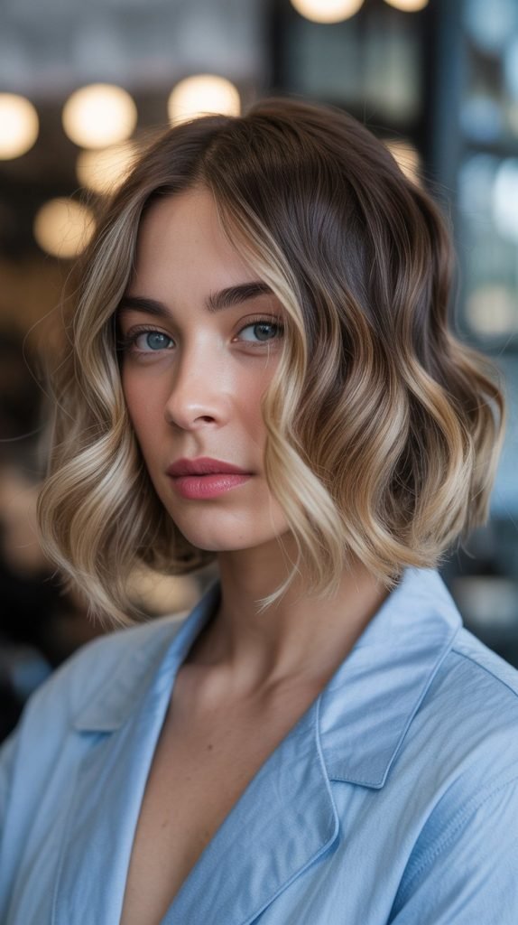 Wavy Bob with Highlights