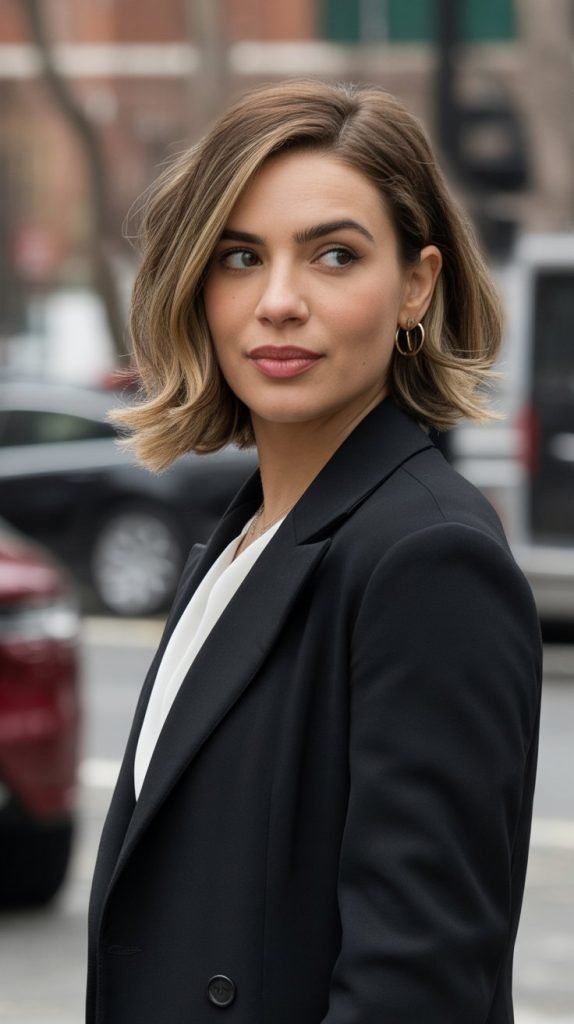 Layered Long Bob with Side Part