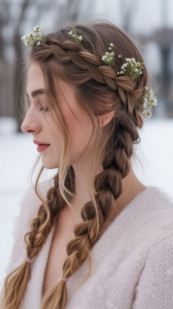  Romantic Flower Crown Braid