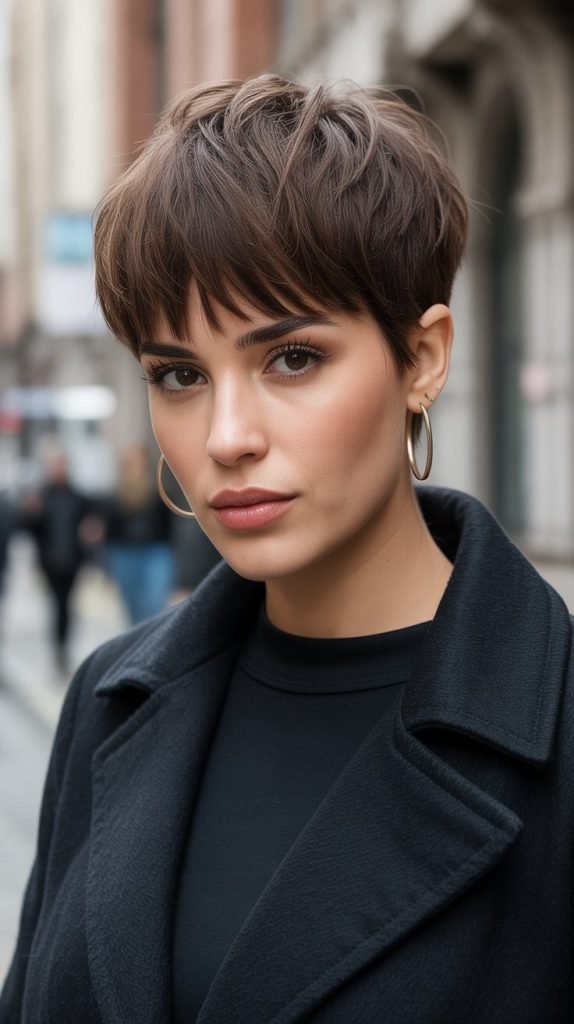 Textured Pixie with Long Bangs