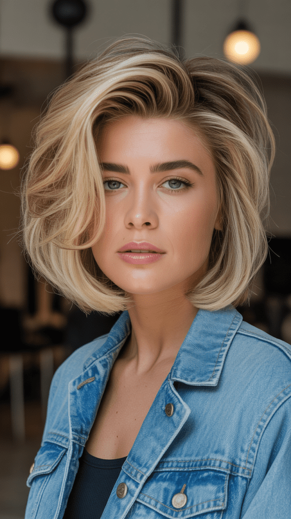 The Rachel Green Layered Blonde Bob
