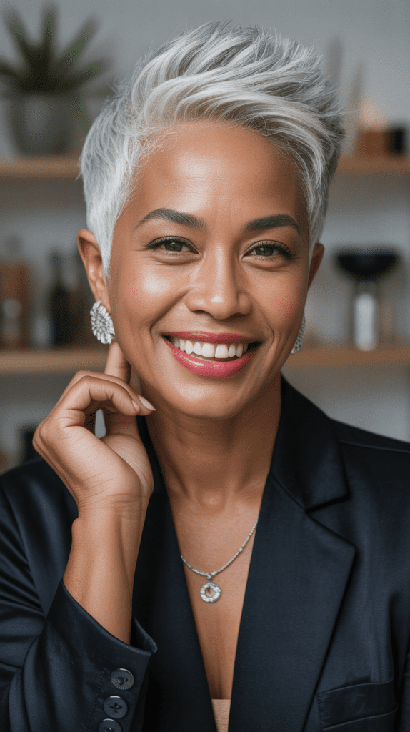 Classic Silver Pixie Cut