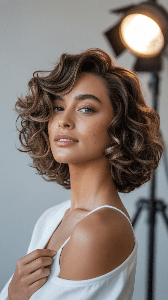Classic Layered Curly Bob