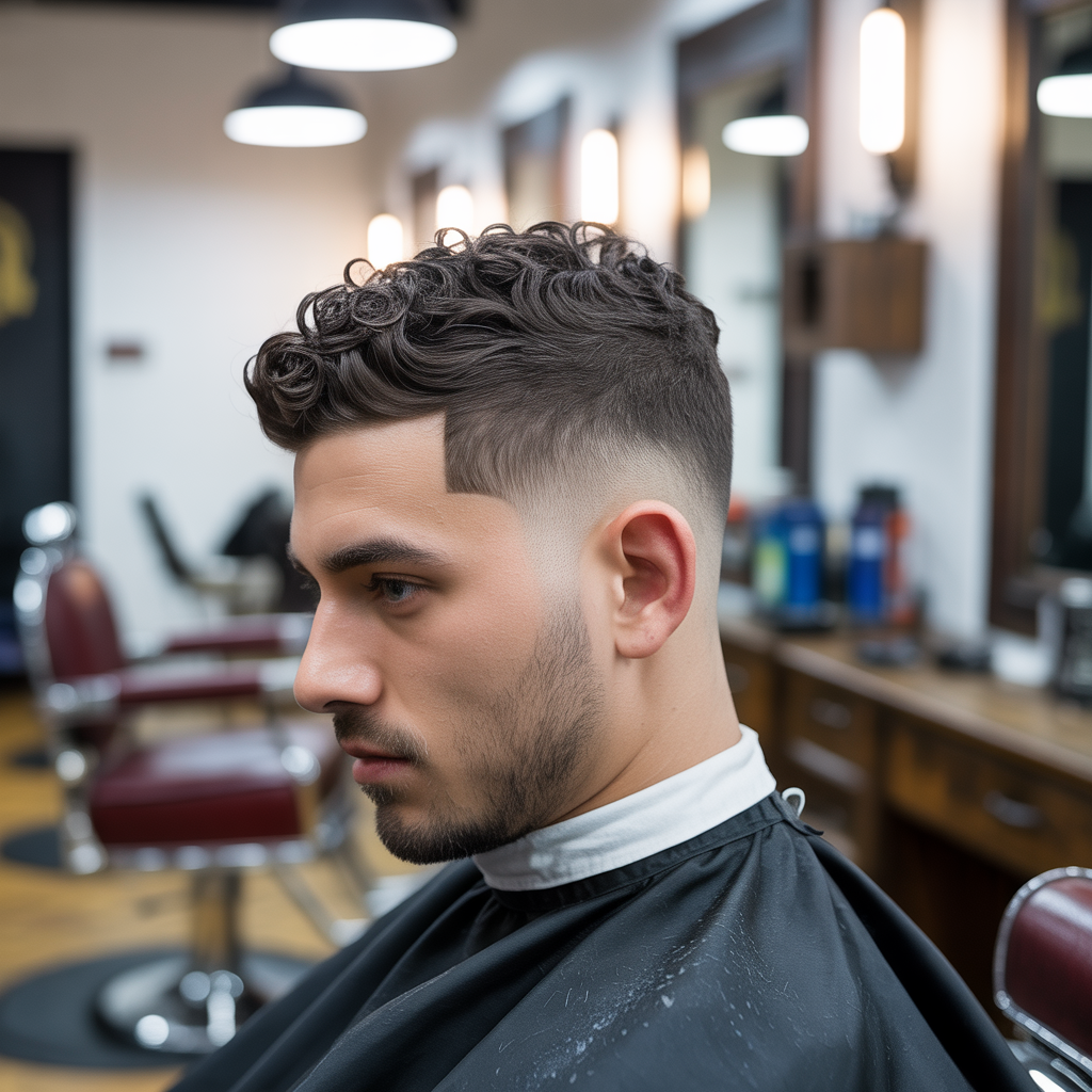 Low Taper Fade with Natural Curls
