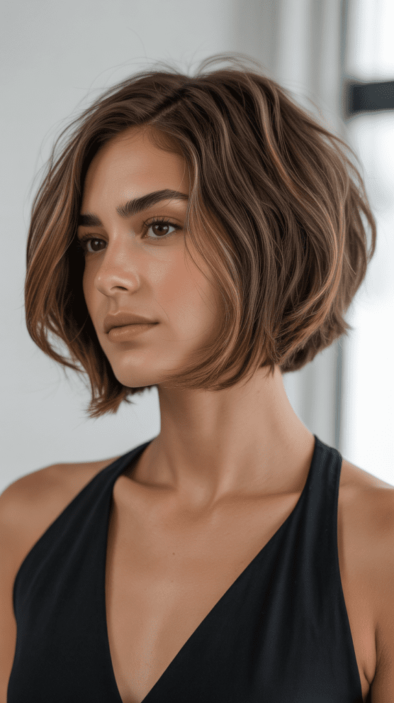 Classic Textured Jawline Bob