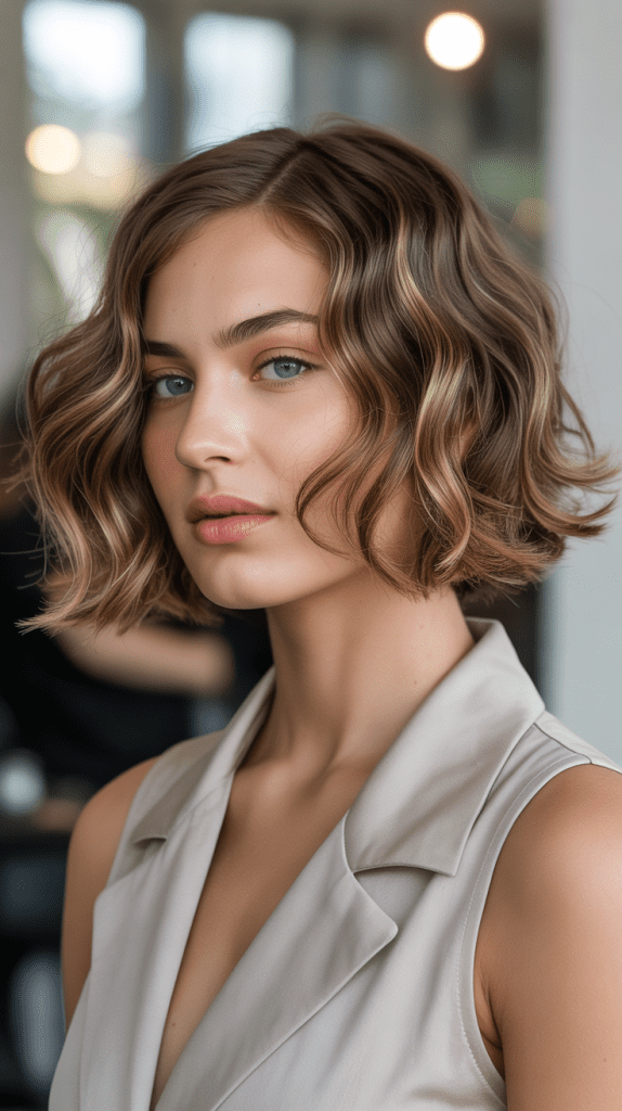 Classic Wavy French Bob with Soft Layers