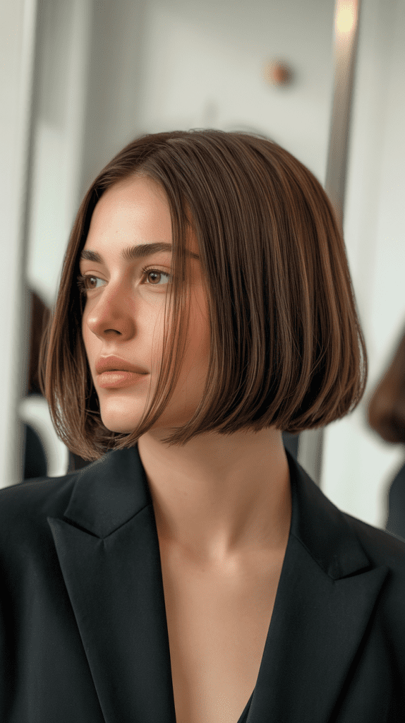 Classic Chin-Length French Bob with Soft Layers
