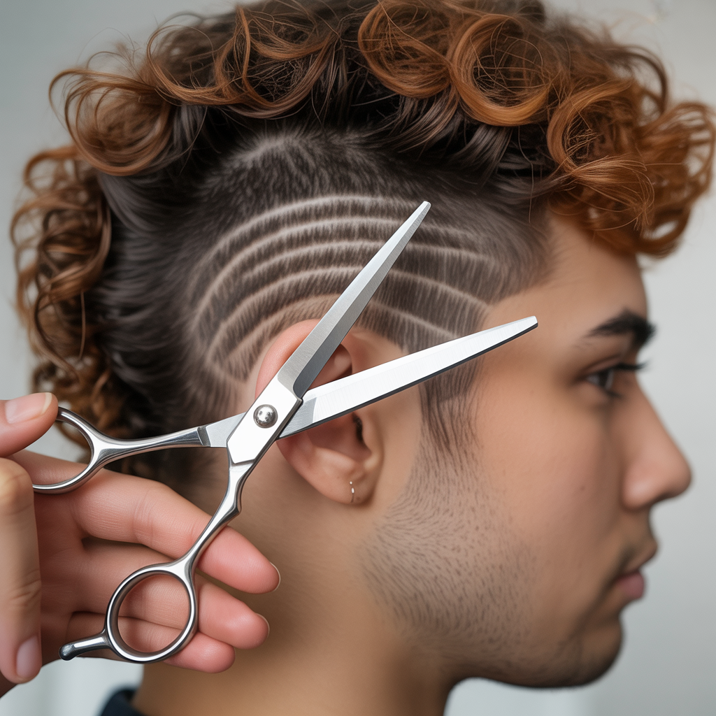 Scissor Taper with Curl Preservation