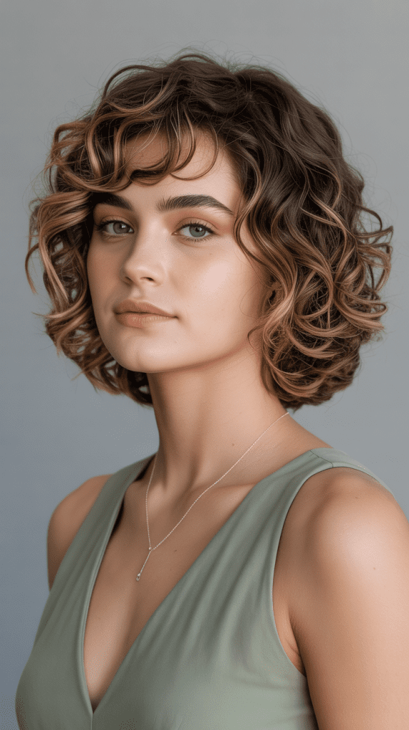 Curly Bob with Bangs Integration