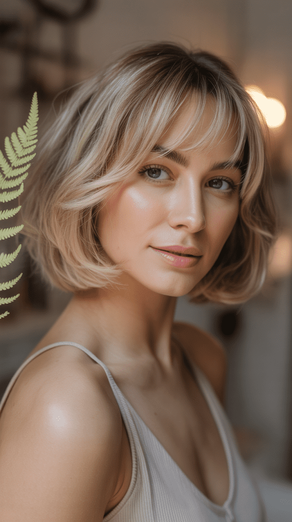 The Side-Swept Bangs Bob