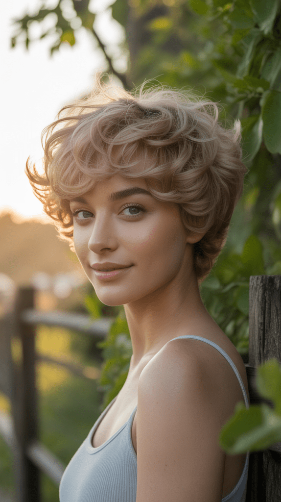 Feathered Curly Cut
