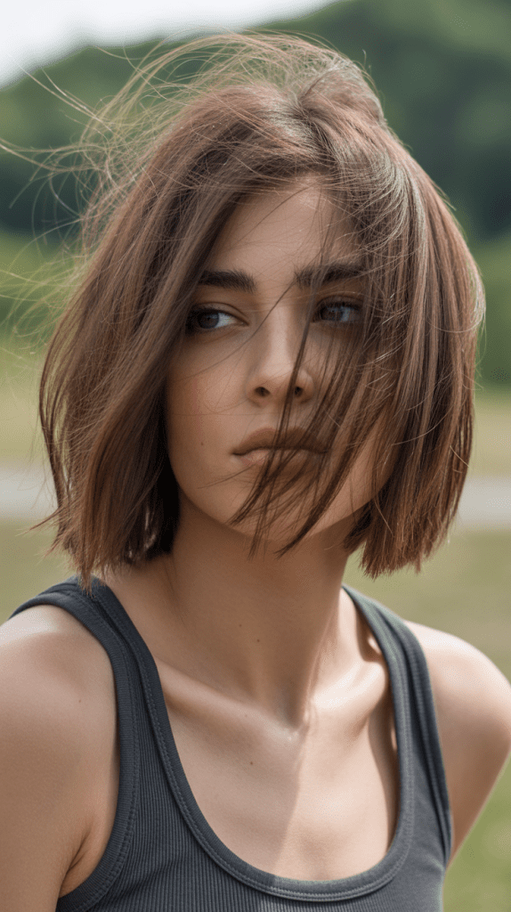 Shaggy French Bob with Tousled Layers