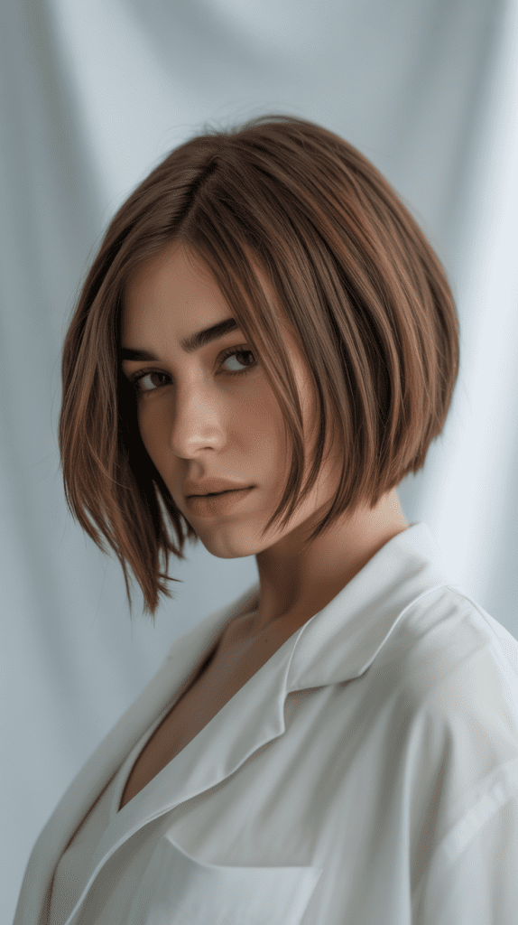 Razor-Cut Layered Angled Bob