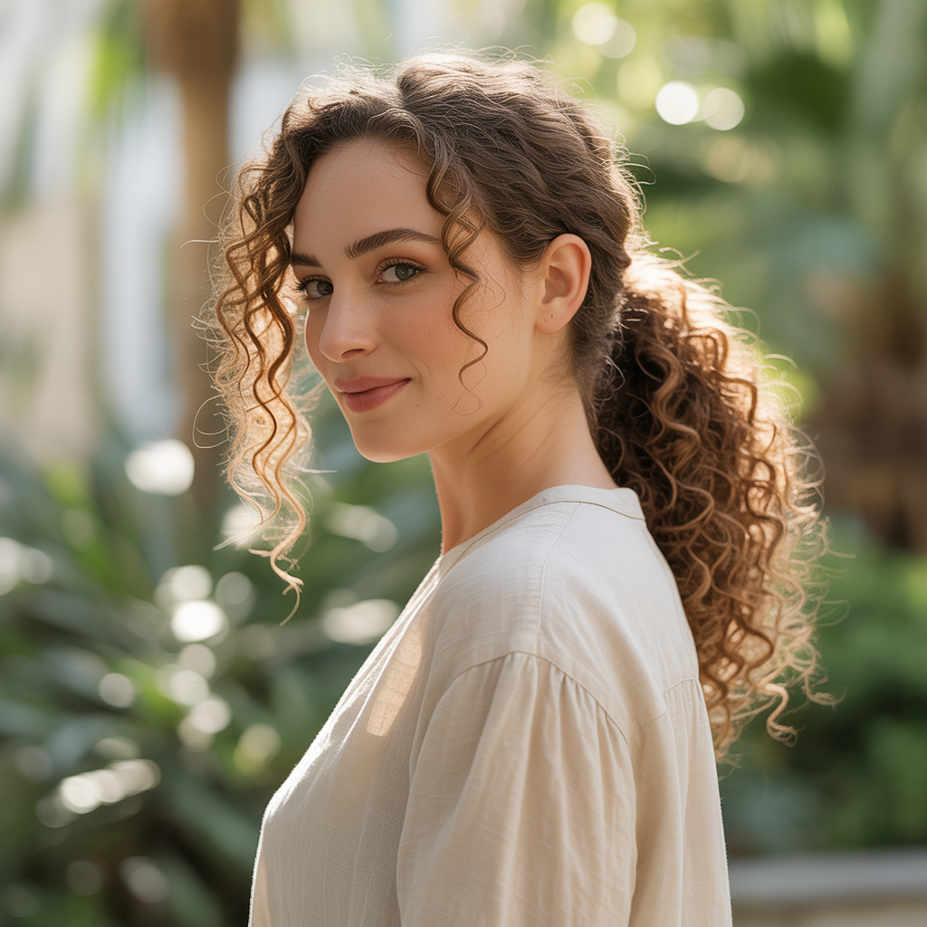 Curly Ponytail with Definition