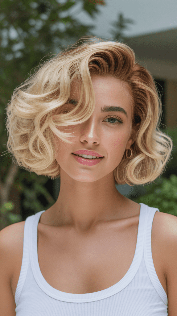 Flipped-Out Blonde Bob
