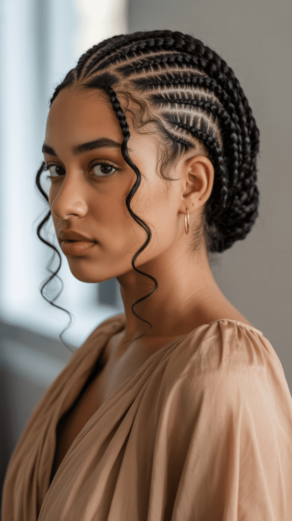 Loose Cornrow Updos