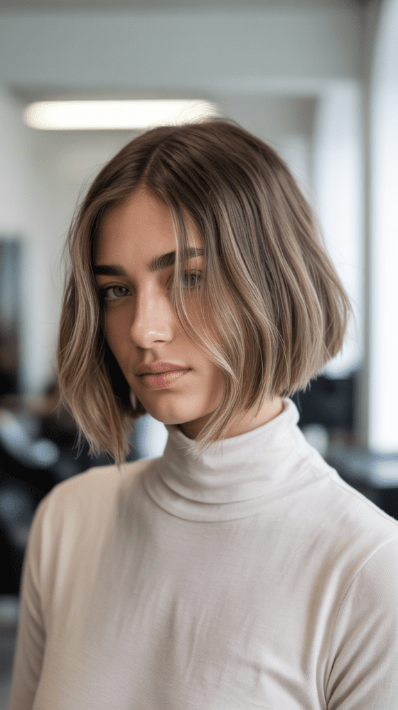 Razor Cut Angled Long Bob