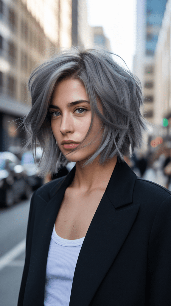 Edgy French Bob with Disconnected Layers
